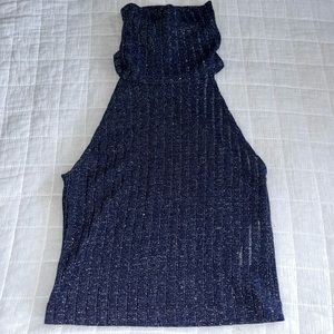 Zara navy/silver sleeveless turtleneck size S